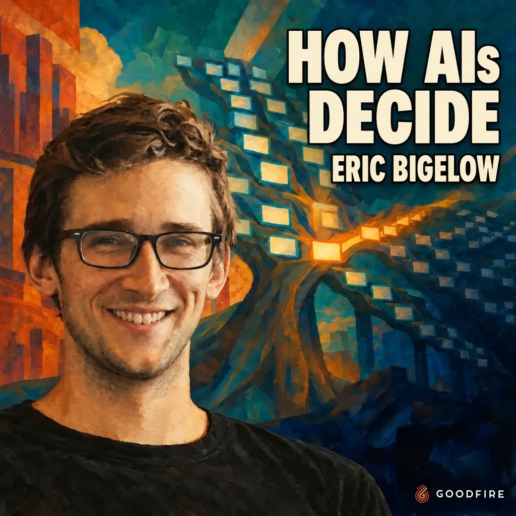 Illustration from The Cognitive Revolution: Goodfire's Eric Bigelow says LLM answers often hinge on single sampled 'forking' tokens, and argues chain-of-thought is becoming harder to monitor