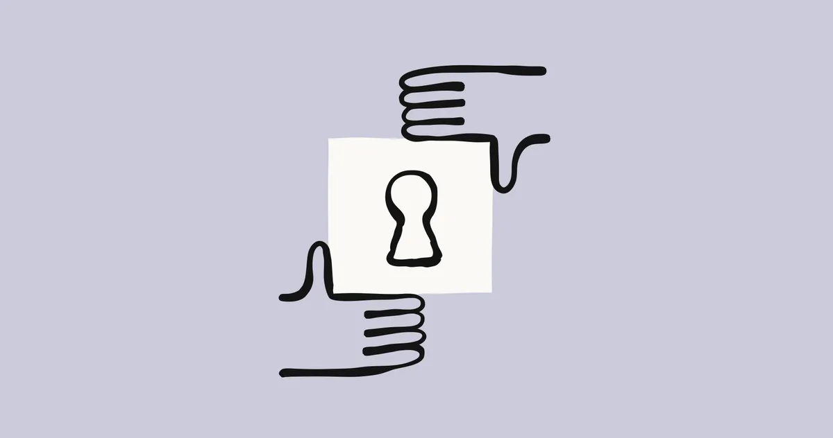 Hand with padlock and key on detailed security graphic