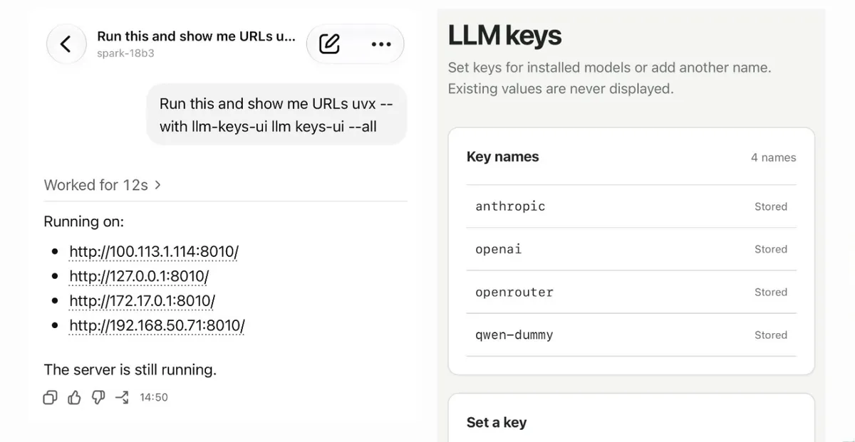 Illustration from Simon Willison’s Weblog: llm-keys-ui 0.1 offers a short-lived web UI for LLM API keys, but ships without authentication