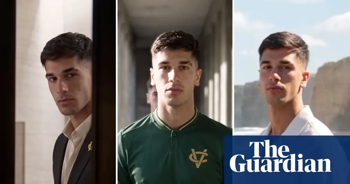 Illustration from the Guardian: Socceroo Cristian Volpato licenses his AI 'synthetic twin' to startup Callandor