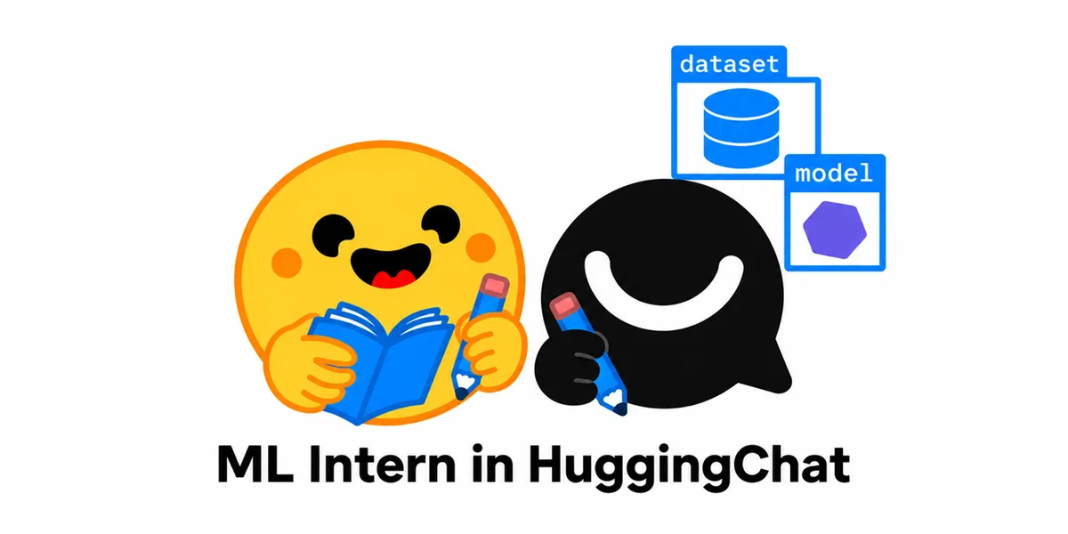 Illustration from Hugging Face: Hugging Face's ML Intern agent builds six niche models for about $103, including a 0.8B Qwen-Image prompt rewriter that runs on a CPU