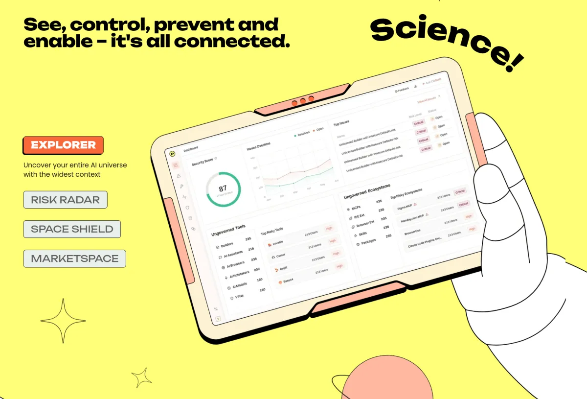 Illustration from TechCrunch: Pluto Security emerges from stealth with $42M to monitor the AI tools and agents employees use and build